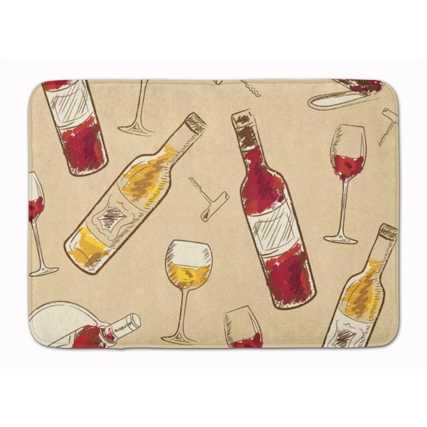 Carolines Treasures Red and White Wine Machine Washable Memory Foam Mat BB5196RUG - main